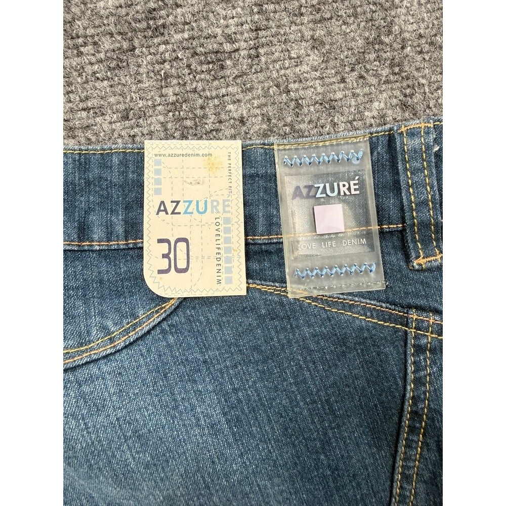 Azzure Love Life Denim Women Flare Jeans Panna Blue Seam Detail L3148 Size 30 - Picture 8 of 12